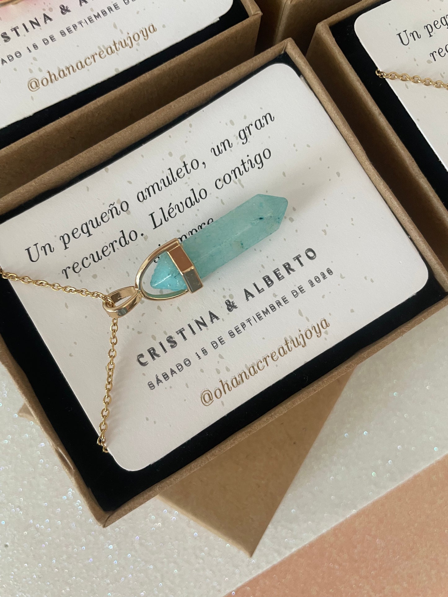 Collar piedra natural elegante regalo especial bodas eventos