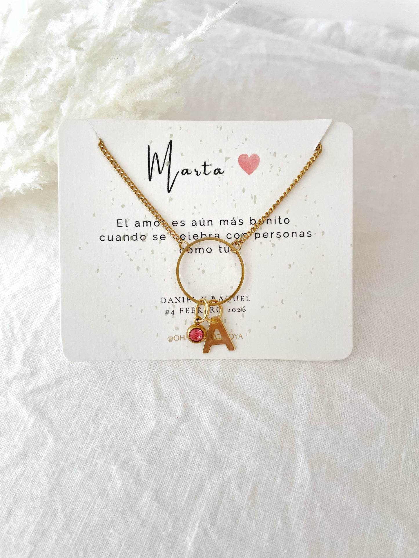 GARGANTILLA ARO DE AMOR CON INICIAL Y CIRCONITA.