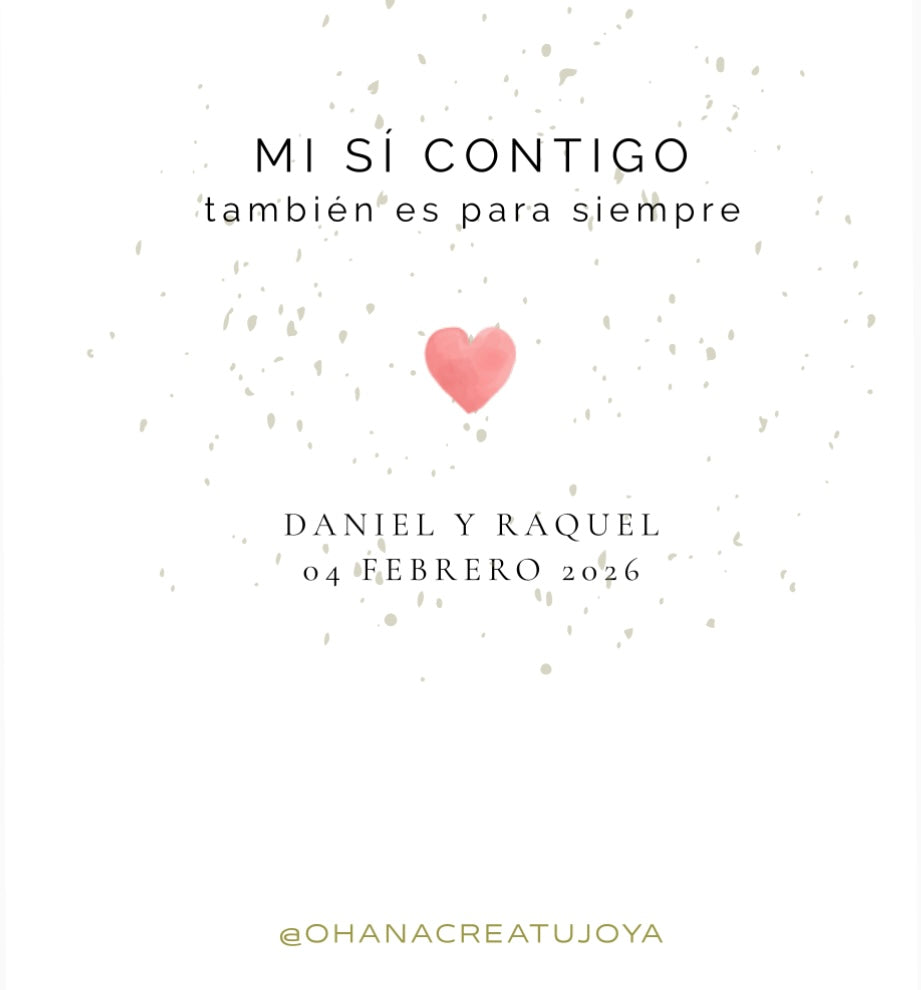 TARJETA “MI SI CONTIGO TAMBIÉN ES PARA SIEMPRE”