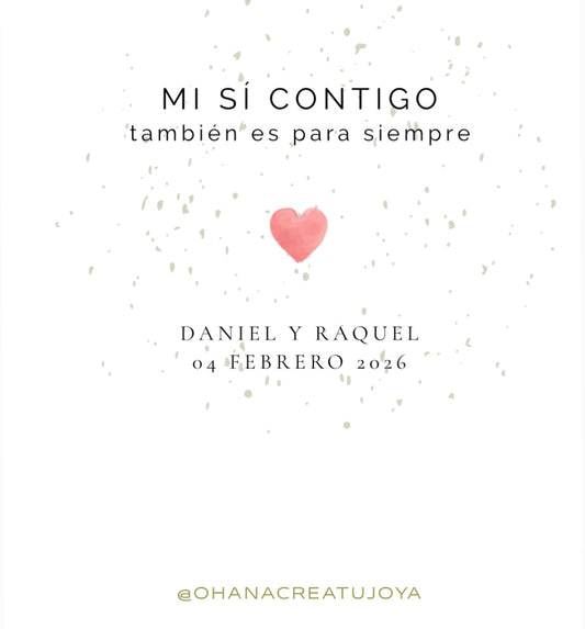 TARJETA “MI SI CONTIGO TAMBIÉN ES PARA SIEMPRE”