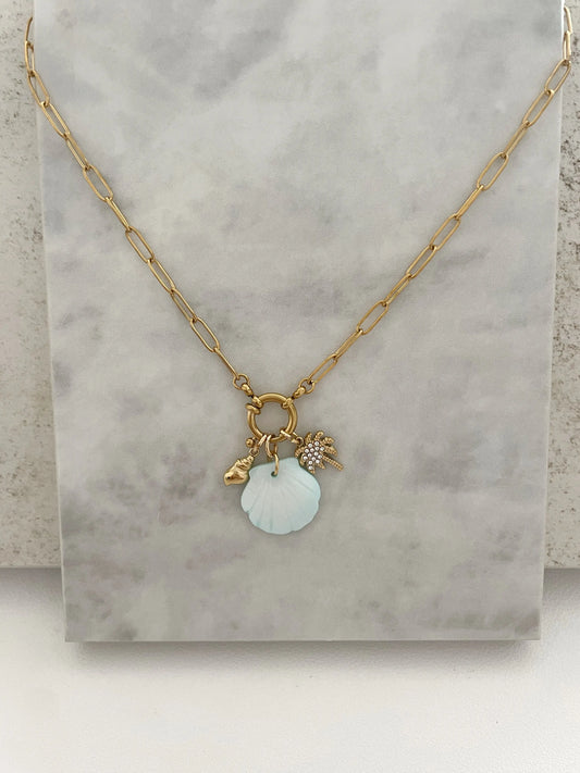 COLLAR ESLABONES PERSONALIZABLE ( incluye 3 charms) OHANA Jewelry