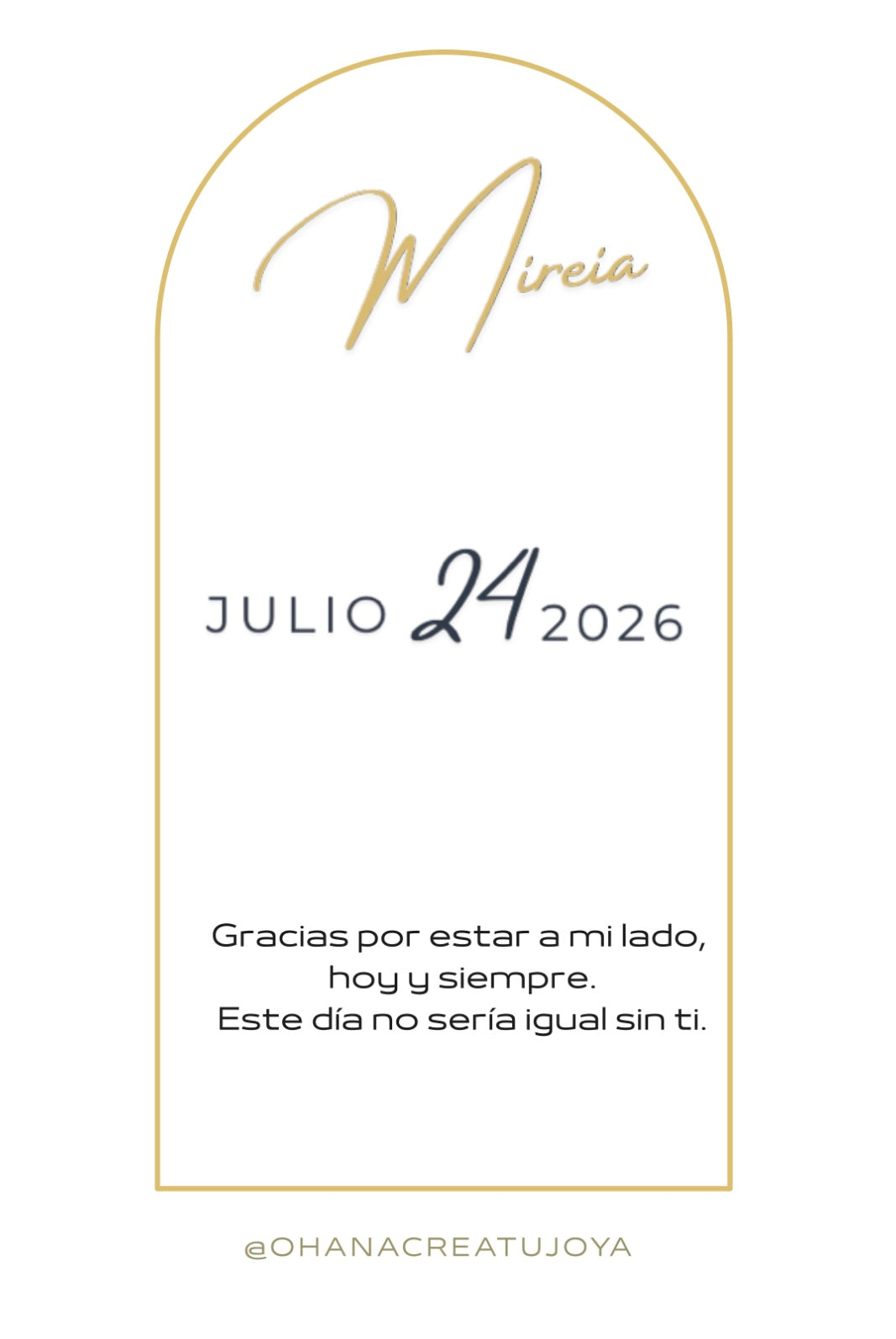 TARJETA NUESTRO ARCO DE AMOR