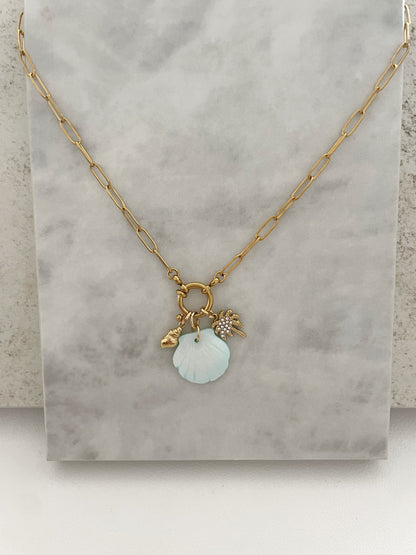 COLLAR ESLABONES PERSONALIZABLE ( incluye 3 charms)