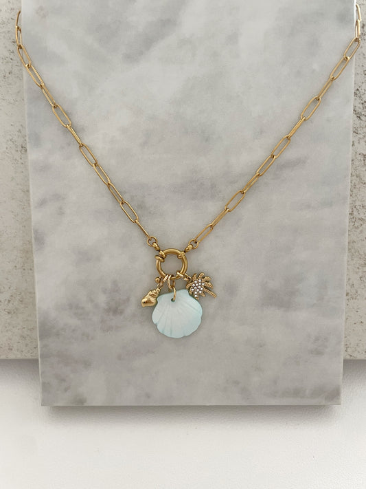 COLLAR ESLABONES PERSONALIZABLE ( incluye 3 charms)