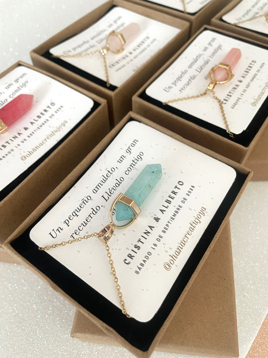 Collar piedra natural detalle perfecto para bodas OHANA Jewelry