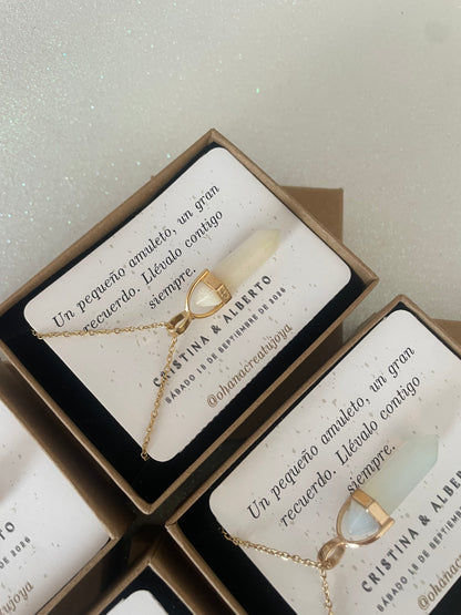 Detalle boda collar piedra natural regalo memorable