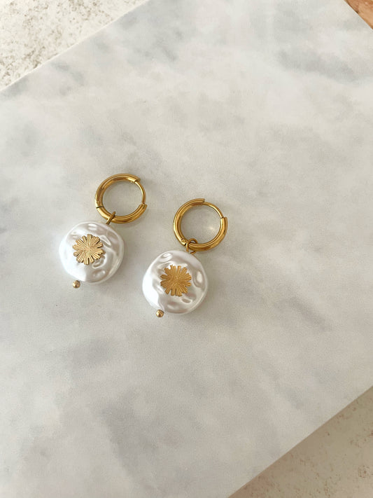 PENDIENTES TRÉBOL PERLA