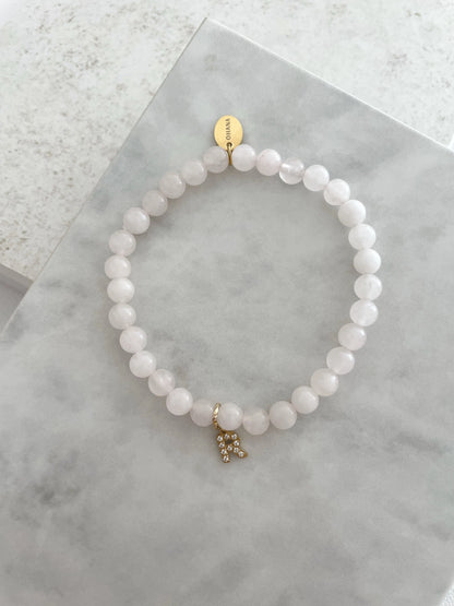 Pulsera cuarzo morganite calcita joyería personalizable